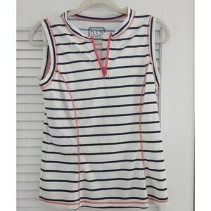 Sail to Sable Sleeveless Striped Active Top Golf‎ Tennis Athleisure Pickleball